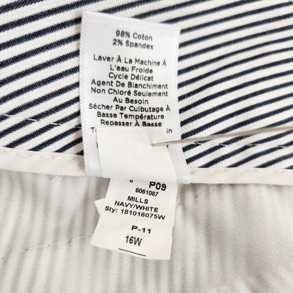 TALBOTS Hampshire Ankle Pants Navy/White Stripes Printed Size 16W New No Tags! - Picture 12 of 16